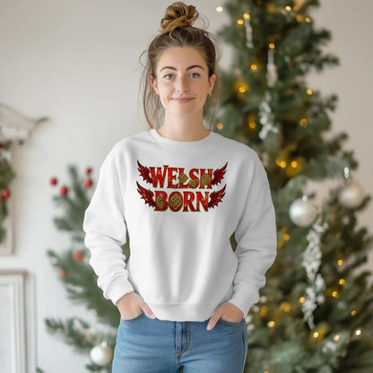 Welsh Dragon Sweatshirt - Born Heritage Wings, Unisex - Celtic Wolfwear
