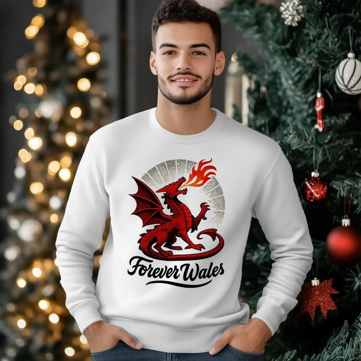 Welsh Dragon Sweatshirt - Forever Classicfit, Unisex - Celtic Wolfwear