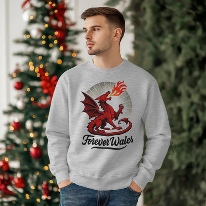 Welsh Dragon Sweatshirt - Forever Classicfit, Unisex - Celtic Wolfwear