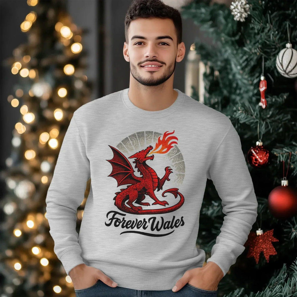 Welsh Dragon Sweatshirt - Forever Classicfit, Unisex - Celtic Wolfwear