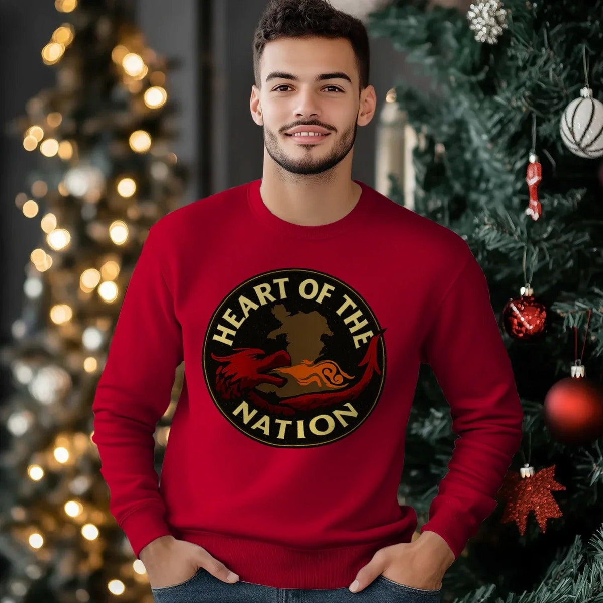 Welsh Dragon Sweatshirt - Heart of the Nation, Unisex - Celtic Wolfwear