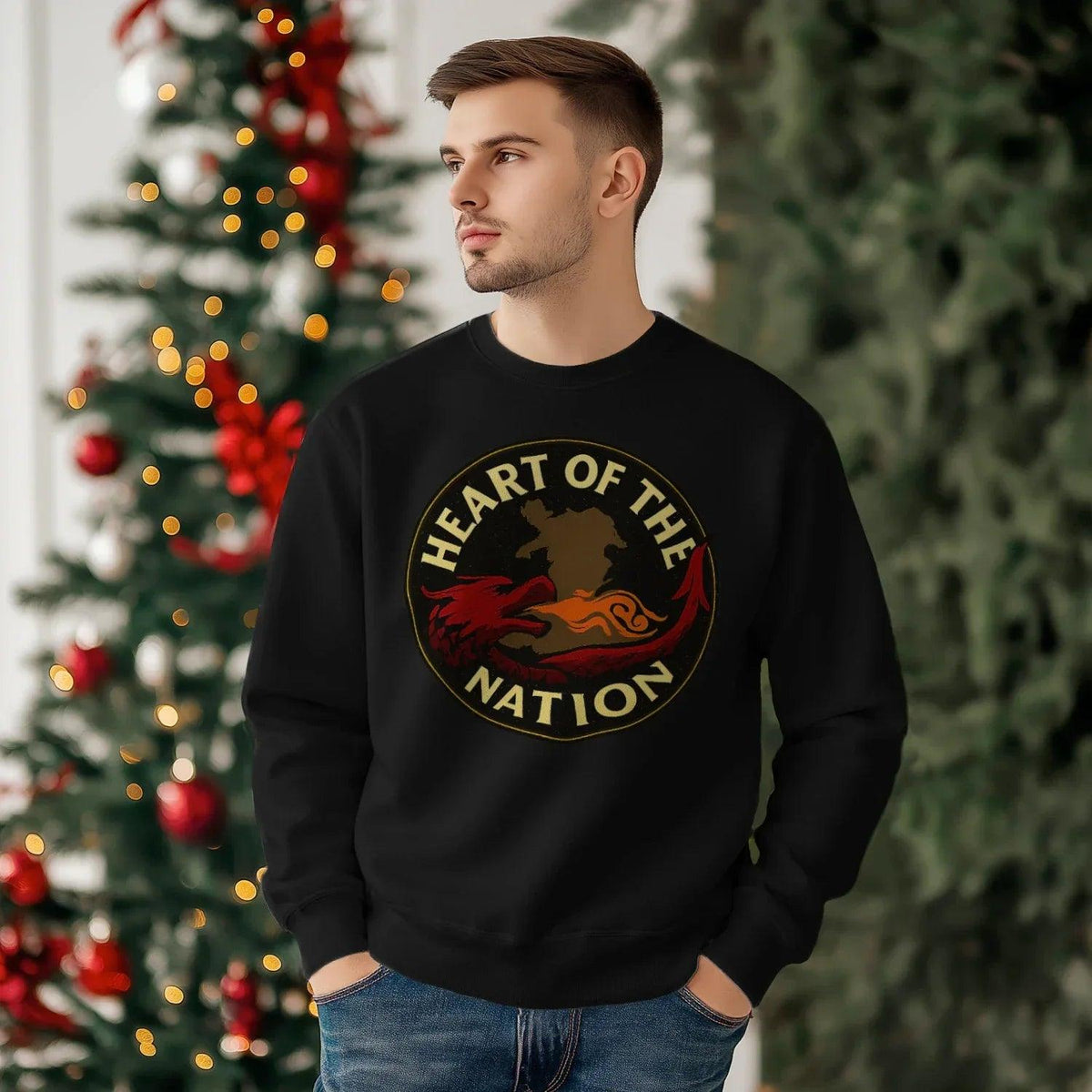 Welsh Dragon Sweatshirt - Heart of the Nation, Unisex - Celtic Wolfwear