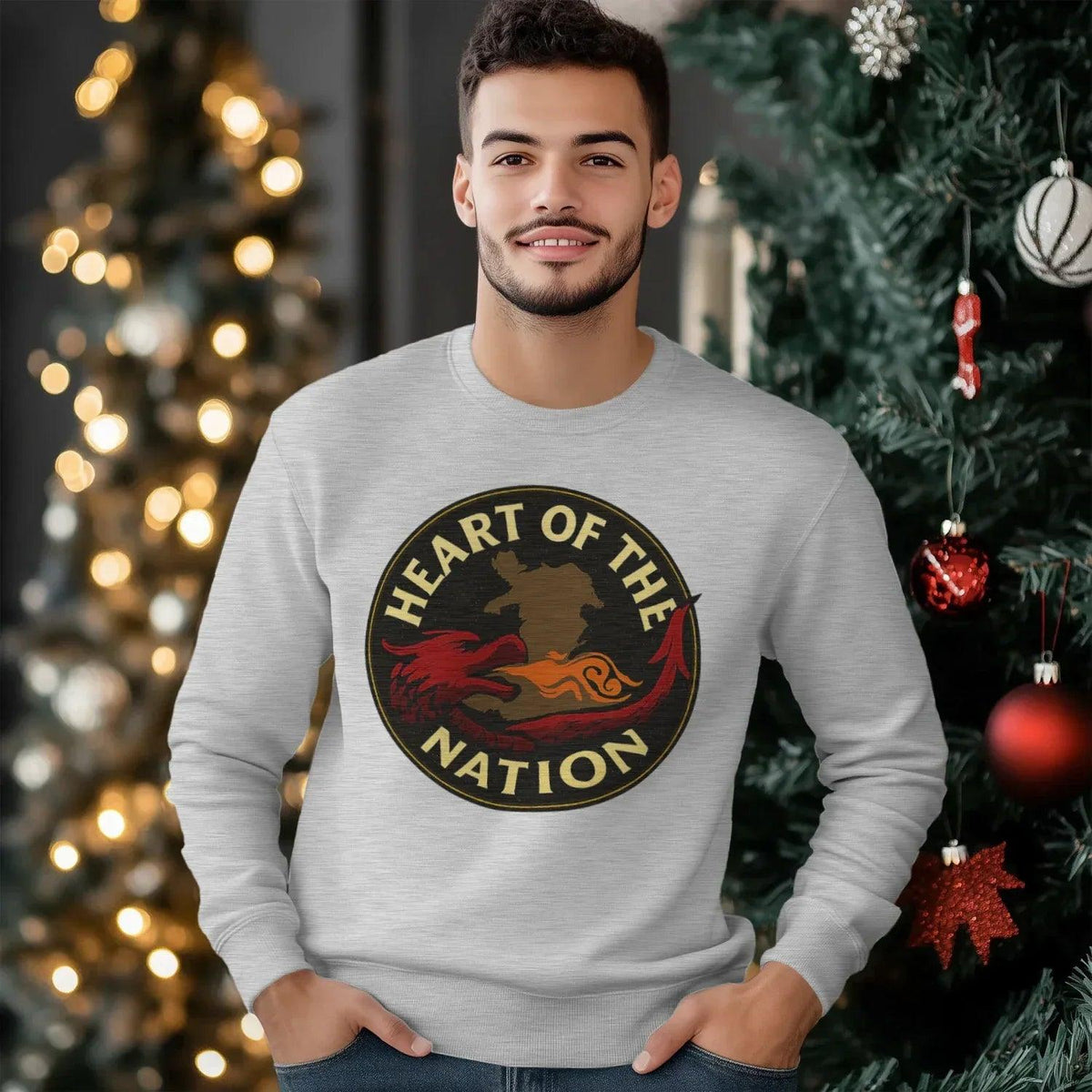 Welsh Dragon Sweatshirt - Heart of the Nation, Unisex - Celtic Wolfwear
