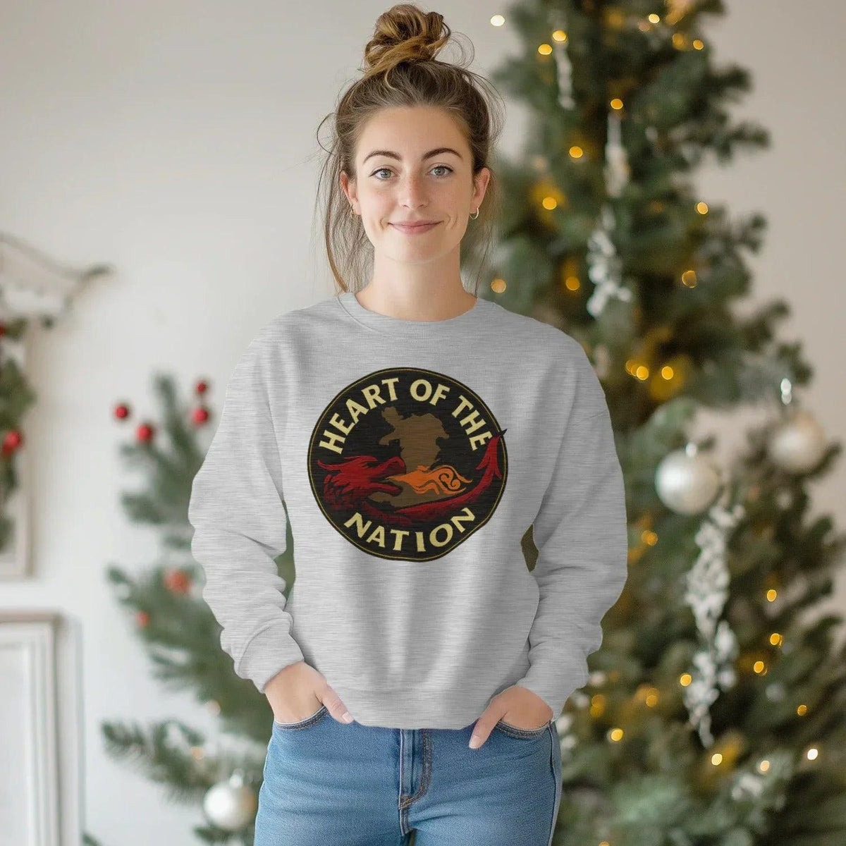 Welsh Dragon Sweatshirt - Heart of the Nation, Unisex - Celtic Wolfwear