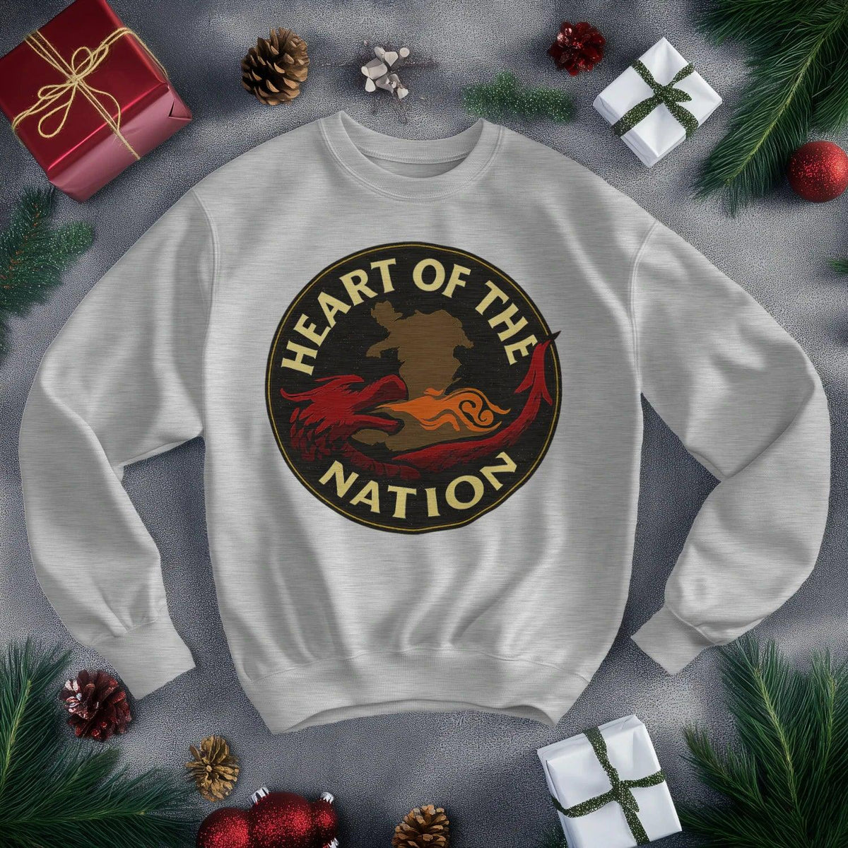 Welsh Dragon Sweatshirt - Heart of the Nation, Unisex - Celtic Wolfwear