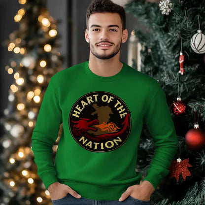 Welsh Dragon Sweatshirt - Heart of the Nation, Unisex - Celtic Wolfwear