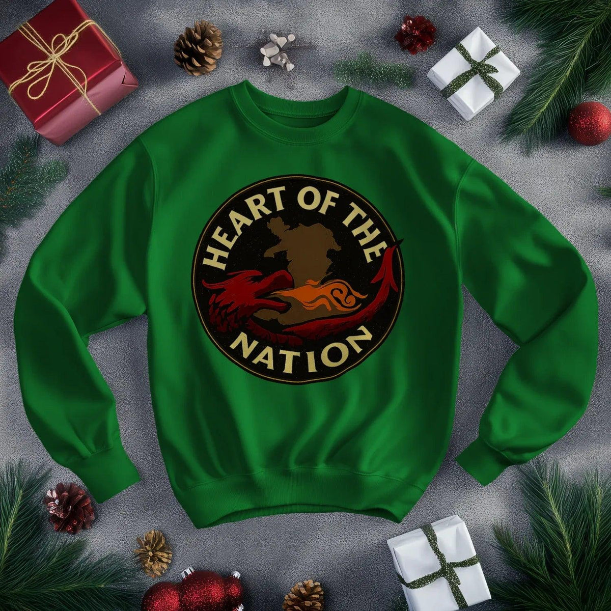 Welsh Dragon Sweatshirt - Heart of the Nation, Unisex - Celtic Wolfwear