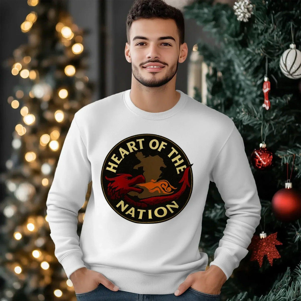 Welsh Dragon Sweatshirt - Heart of the Nation, Unisex - Celtic Wolfwear