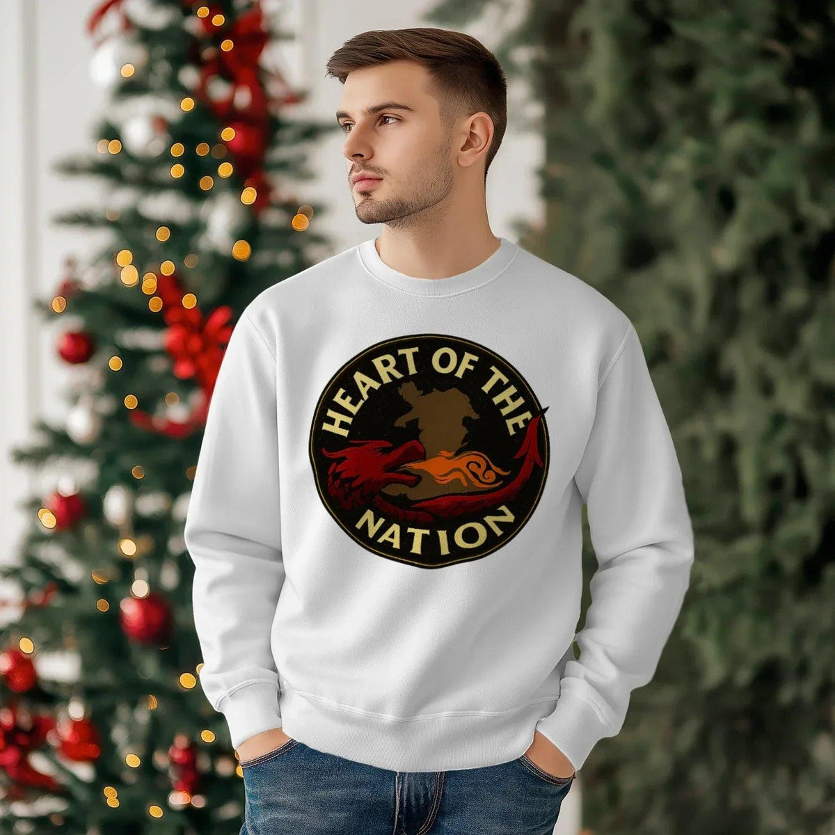 Welsh Dragon Sweatshirt - Heart of the Nation, Unisex - Celtic Wolfwear