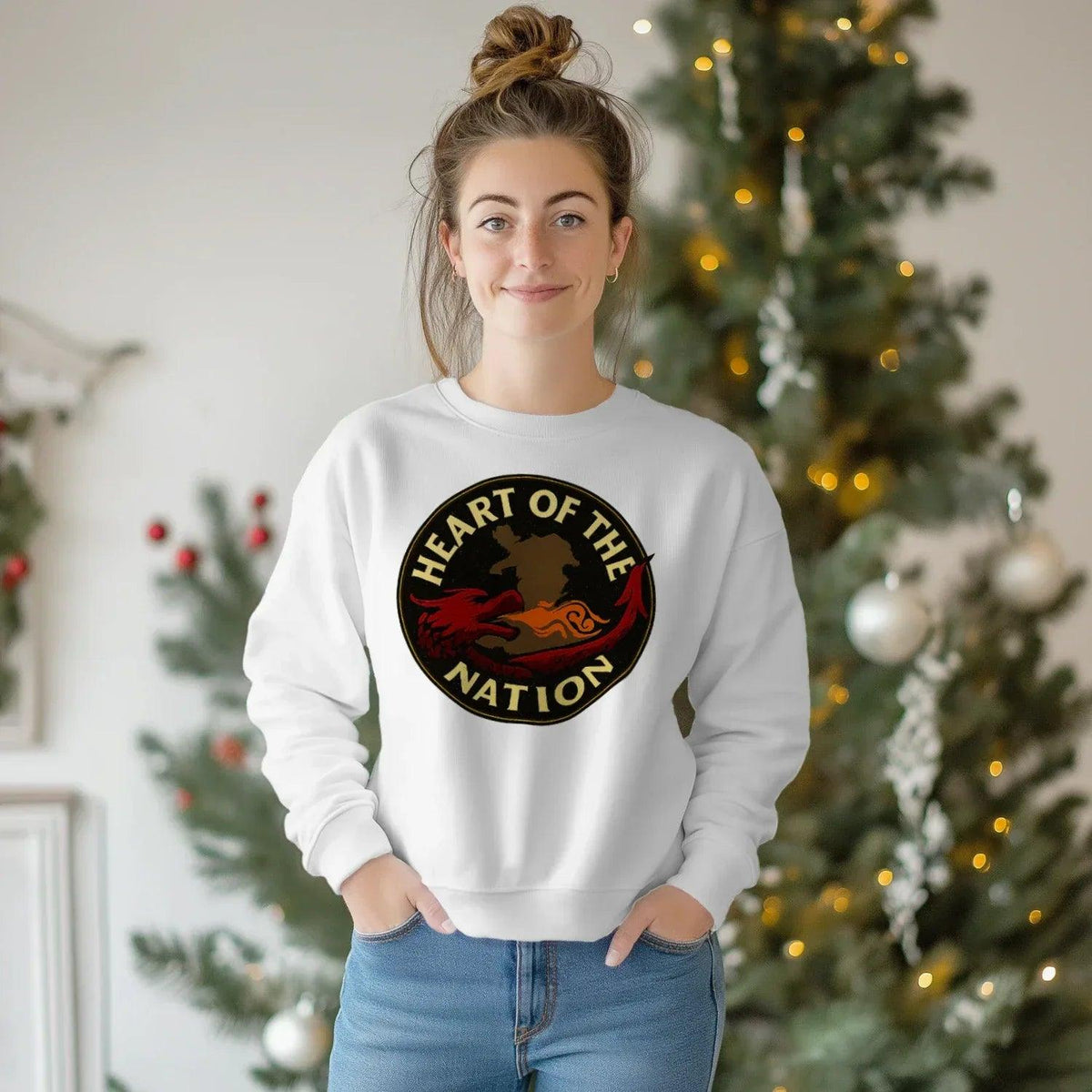 Welsh Dragon Sweatshirt - Heart of the Nation, Unisex - Celtic Wolfwear