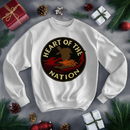 Welsh Dragon Sweatshirt - Heart of the Nation, Unisex - Celtic Wolfwear
