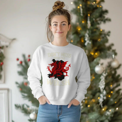 Welsh Dragon Sweatshirt - Red Emblem, Unisex Streetwear - Celtic Wolfwear