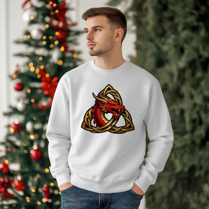Welsh Dragon Sweatshirt - Triquetra Crew Originals Unisex - Celtic Wolfwear