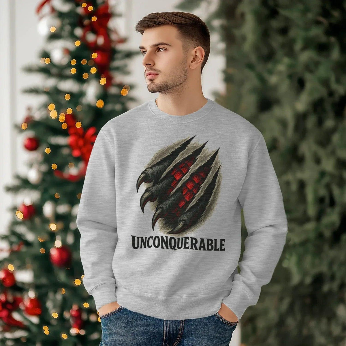 Welsh Dragon Sweatshirt - Unconquerable Crew-neck Unisex - Celtic Wolfwear