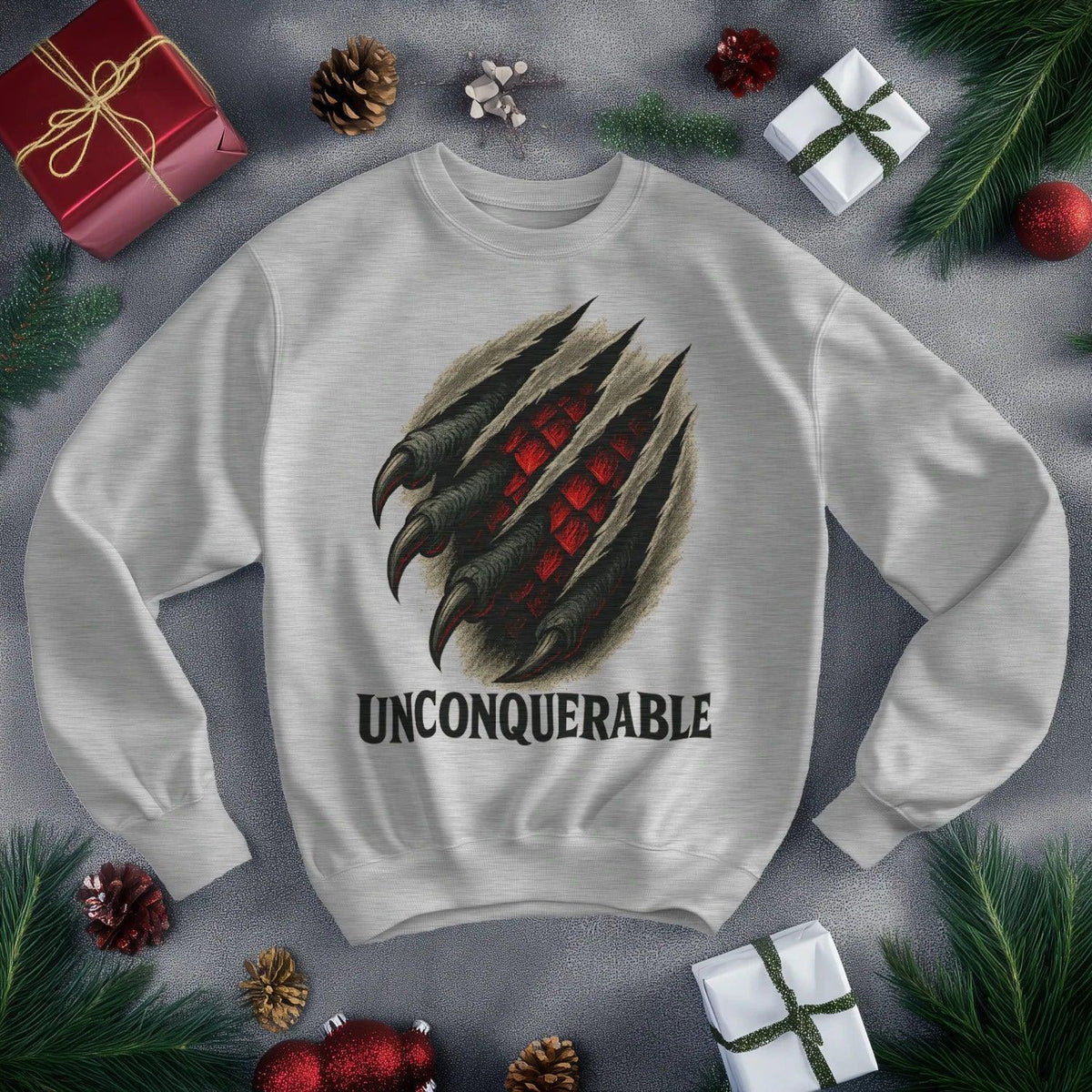 Welsh Dragon Sweatshirt - Unconquerable Crew-neck Unisex - Celtic Wolfwear