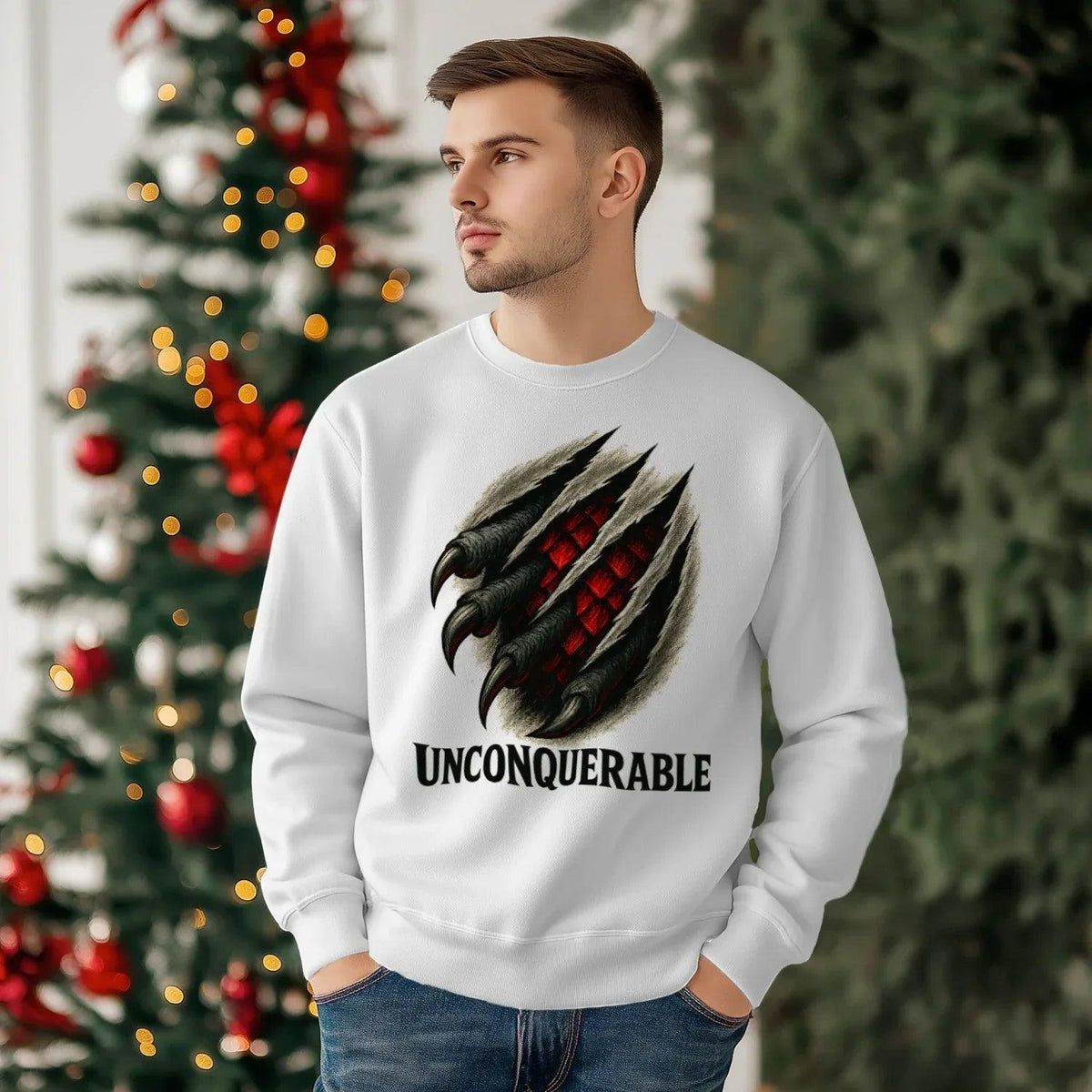 Welsh Dragon Sweatshirt - Unconquerable Crew-neck Unisex - Celtic Wolfwear