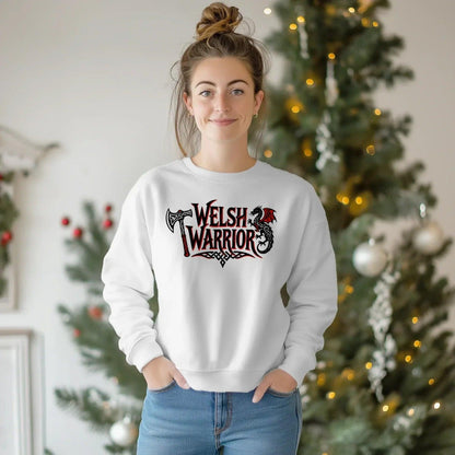 Welsh Dragon Sweatshirt - Warrior Axe Unisex Streetwear - Celtic Wolfwear