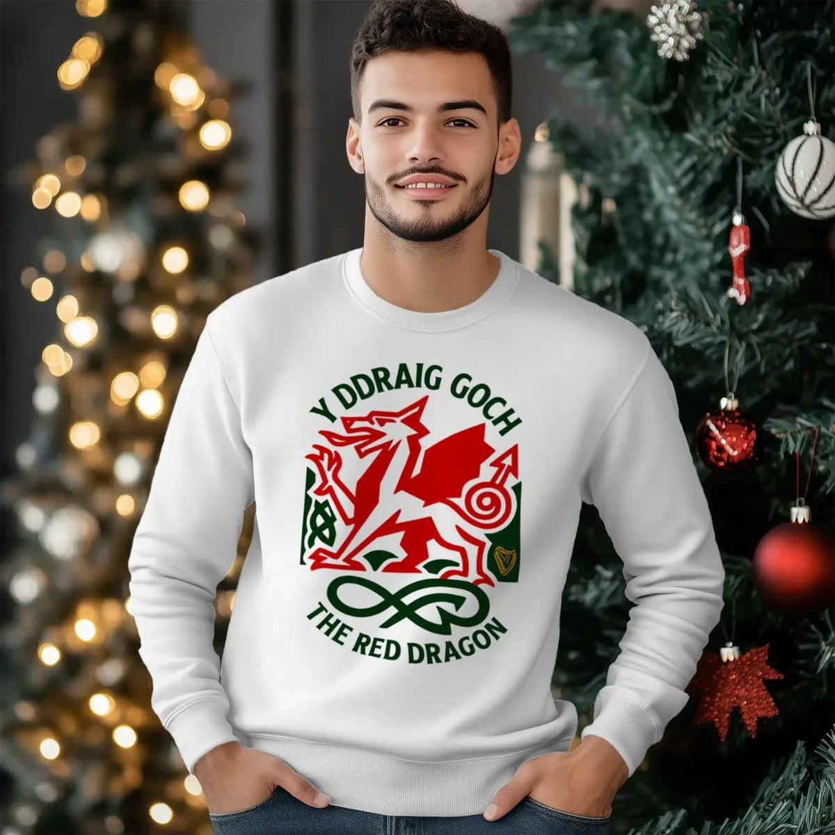 Welsh Dragon Sweatshirt - Y Ddraig Goch UK, Unisex - Celtic Wolfwear