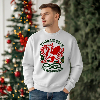 Welsh Dragon Sweatshirt - Y Ddraig Goch UK, Unisex - Celtic Wolfwear