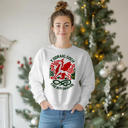 Welsh Dragon Sweatshirt - Y Ddraig Goch UK, Unisex - Celtic Wolfwear