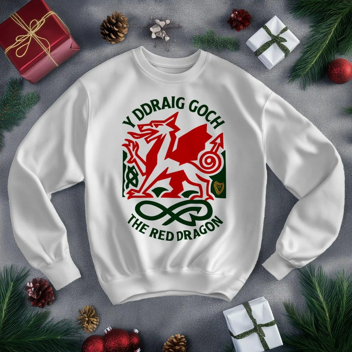 Welsh Dragon Sweatshirt - Y Ddraig Goch UK, Unisex - Celtic Wolfwear