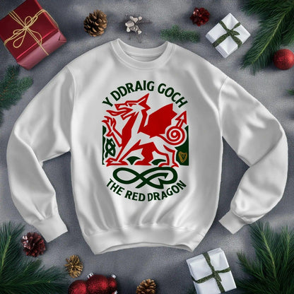 Welsh Dragon Sweatshirt - Y Ddraig Goch UK, Unisex - Celtic Wolfwear