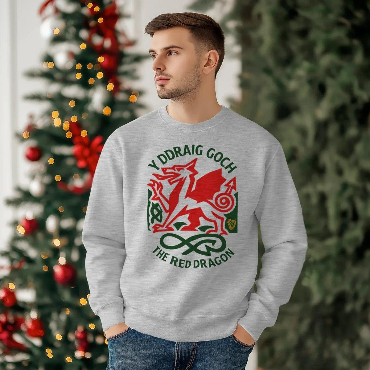 Welsh Dragon Sweatshirt - Y Ddraig Goch UK, Unisex - Celtic Wolfwear