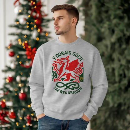 Welsh Dragon Sweatshirt - Y Ddraig Goch UK, Unisex - Celtic Wolfwear