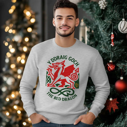 Welsh Dragon Sweatshirt - Y Ddraig Goch UK, Unisex - Celtic Wolfwear