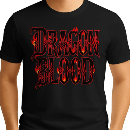 Welsh Dragon T-Shirt - Blood Metal Bold Typography Design - Celtic Wolfwear