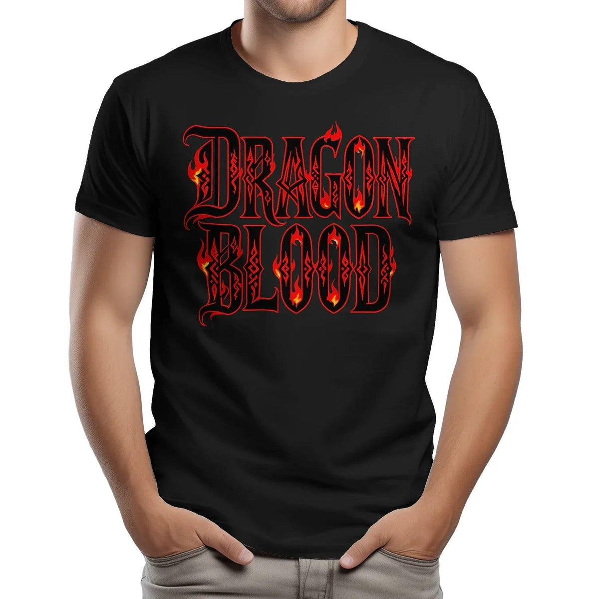 Welsh Dragon T-Shirt - Blood Metal Bold Typography Design - Celtic Wolfwear