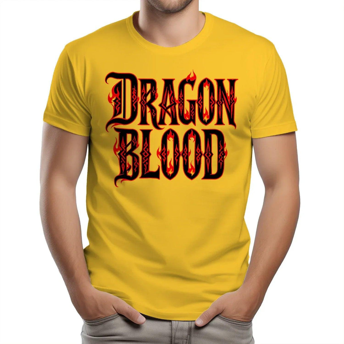 Welsh Dragon T-Shirt - Blood Metal Bold Typography Design - Celtic Wolfwear