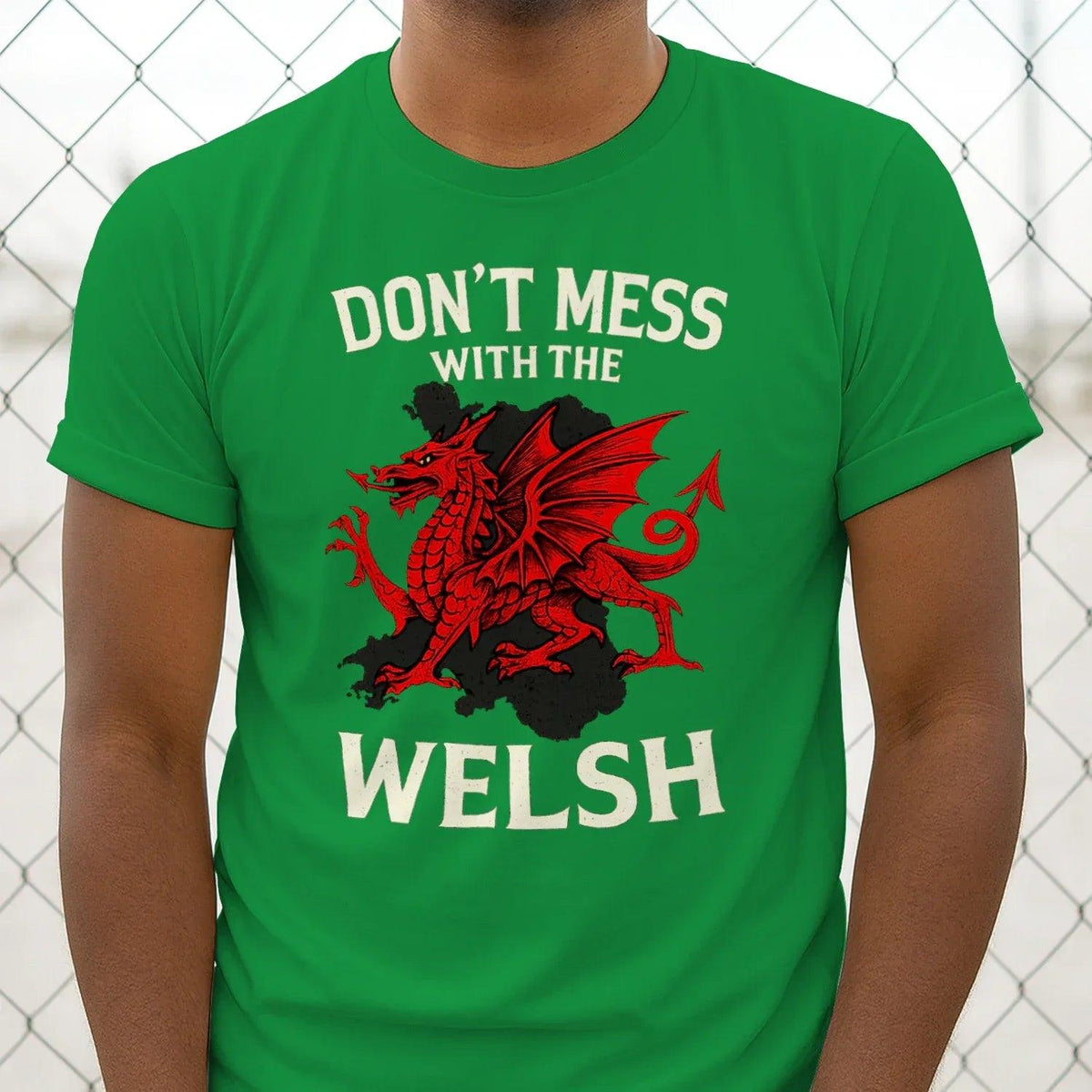 Welsh Dragon T-Shirt - Don Mess, Unisex Matchday Wear - Celtic Wolfwear