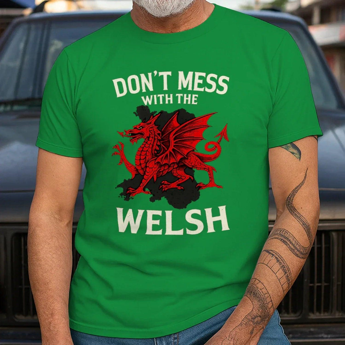 Welsh Dragon T-Shirt - Don Mess, Unisex Matchday Wear - Celtic Wolfwear