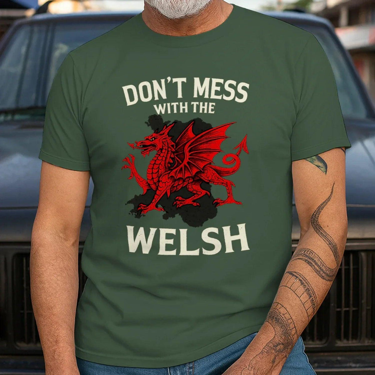 Welsh Dragon T-Shirt - Don Mess, Unisex Matchday Wear - Celtic Wolfwear