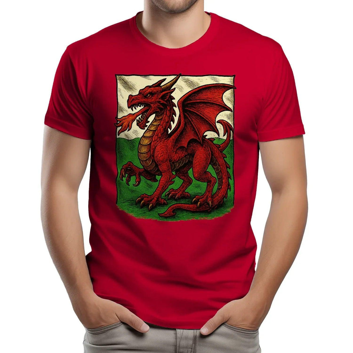 Welsh Dragon T-Shirt - Emblem Premium Unisex Streetwear - Celtic Wolfwear