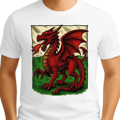Welsh Dragon T-Shirt - Emblem Premium Unisex Streetwear - Celtic Wolfwear