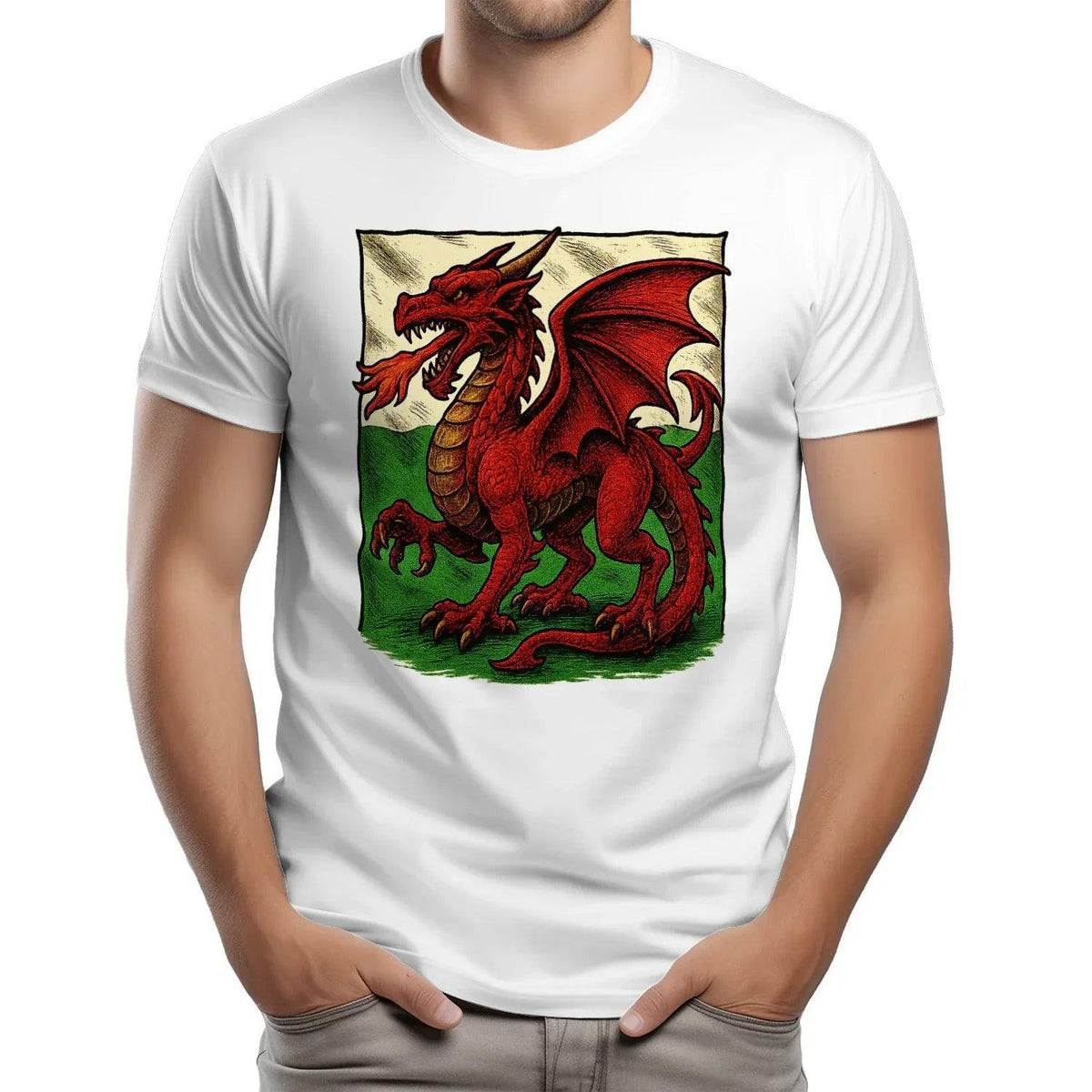 Welsh Dragon T-Shirt - Emblem Premium Unisex Streetwear - Celtic Wolfwear