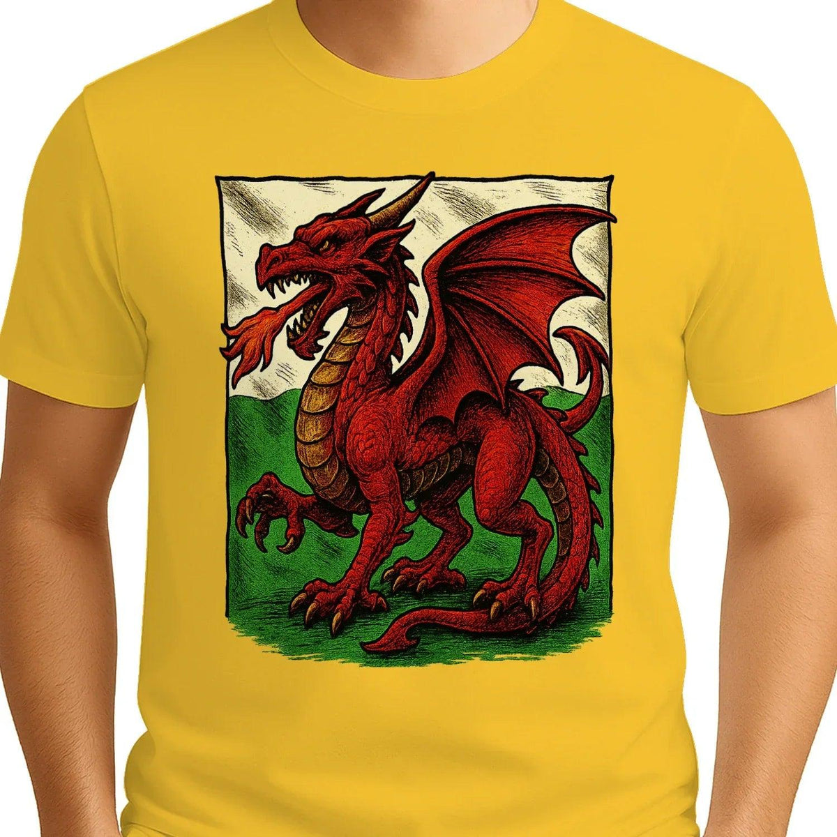 Welsh Dragon T-Shirt - Emblem Premium Unisex Streetwear - Celtic Wolfwear