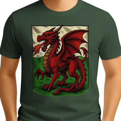 Welsh Dragon T-Shirt - Emblem Premium Unisex Streetwear - Celtic Wolfwear