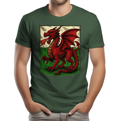 Welsh Dragon T-Shirt - Emblem Premium Unisex Streetwear - Celtic Wolfwear