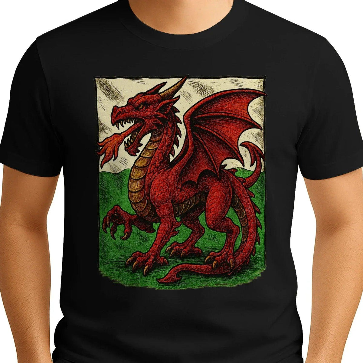 Welsh Dragon T-Shirt - Emblem Premium Unisex Streetwear - Celtic Wolfwear