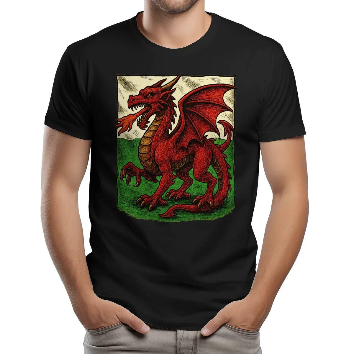 Welsh Dragon T-Shirt - Emblem Premium Unisex Streetwear - Celtic Wolfwear