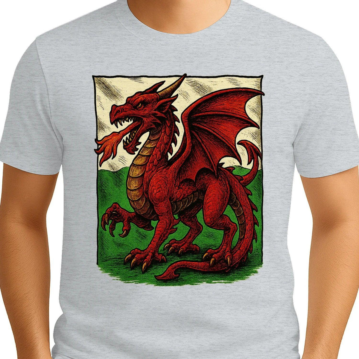 Welsh Dragon T-Shirt - Emblem Premium Unisex Streetwear - Celtic Wolfwear
