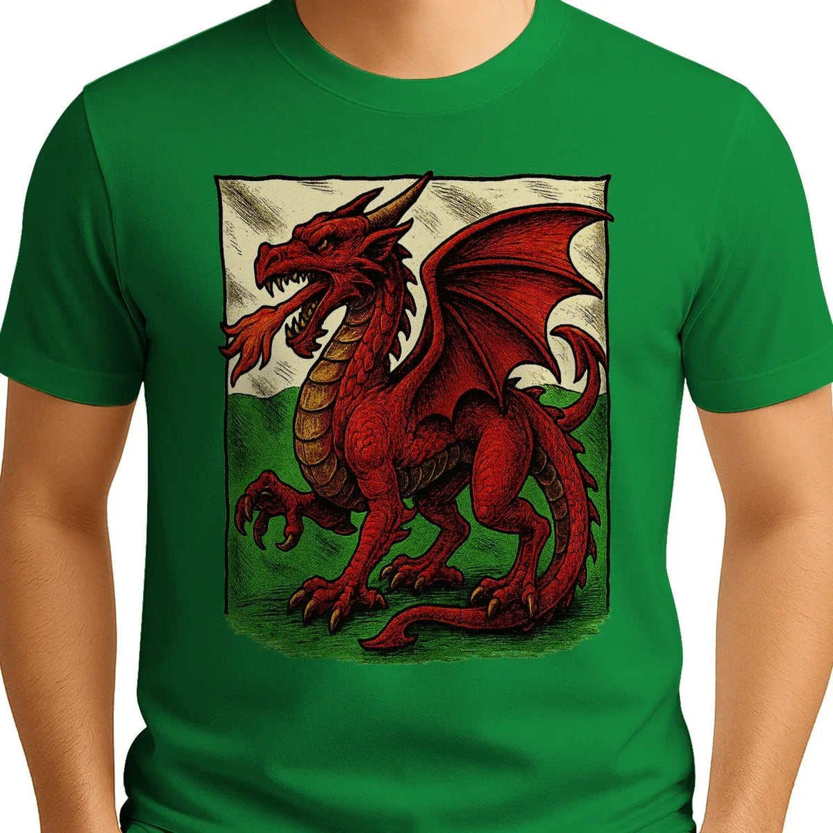 Welsh Dragon T-Shirt - Emblem Premium Unisex Streetwear - Celtic Wolfwear