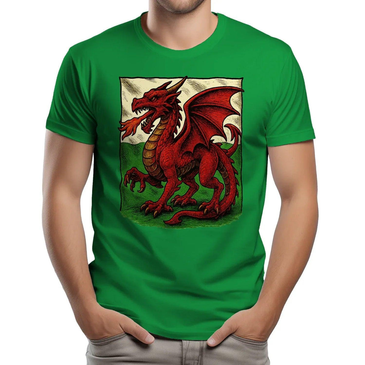 Welsh Dragon T-Shirt - Emblem Premium Unisex Streetwear - Celtic Wolfwear
