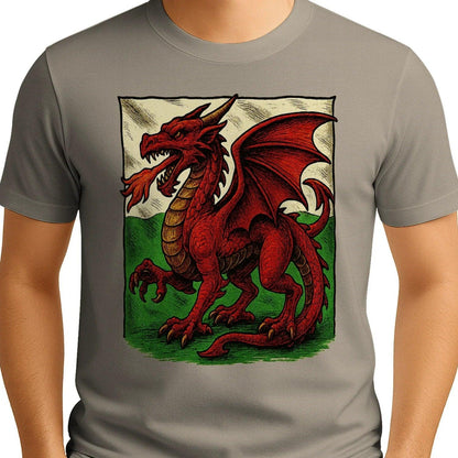 Welsh Dragon T-Shirt - Emblem Premium Unisex Streetwear - Celtic Wolfwear