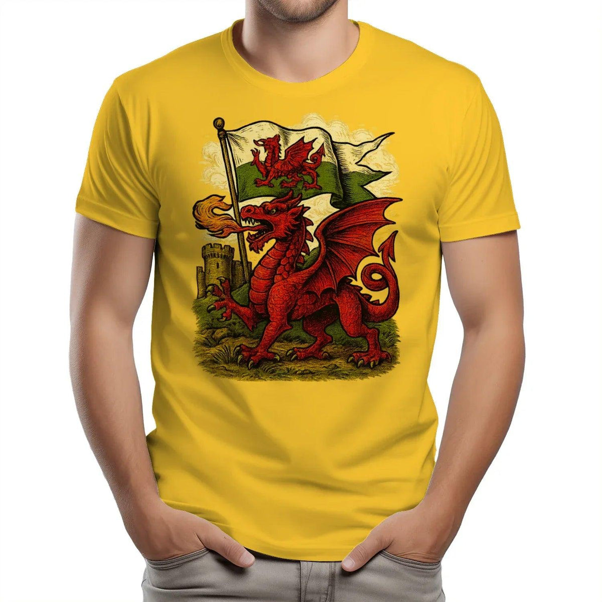 Welsh Dragon T-Shirt - Flag Heritage Victory Design Unisex - Celtic Wolfwear