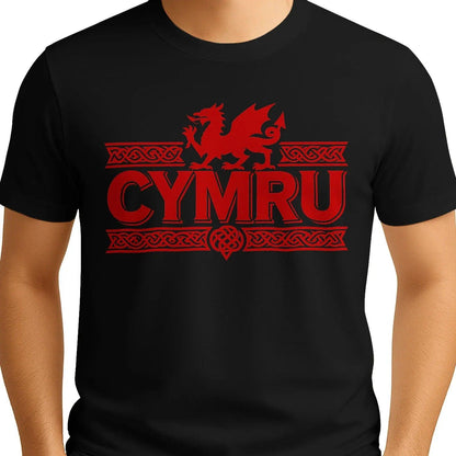 Welsh Dragon T-Shirt - Heritage Language National Pride - Celtic Wolfwear