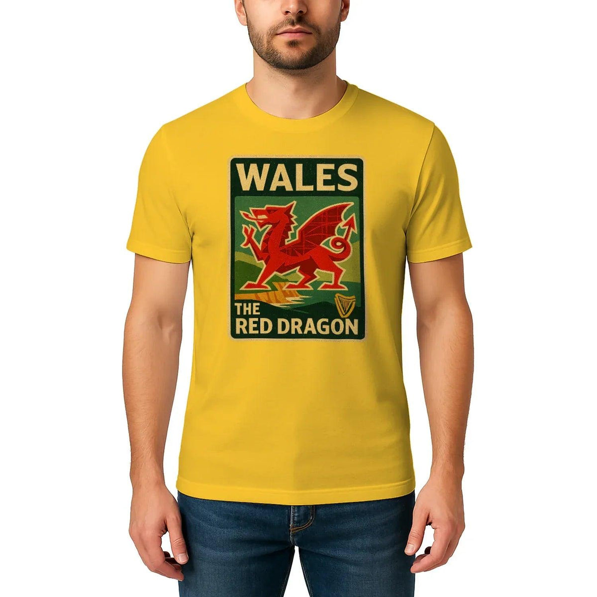 Welsh Dragon T-Shirt - Red Crest Design 01, Unisex - Celtic Wolfwear